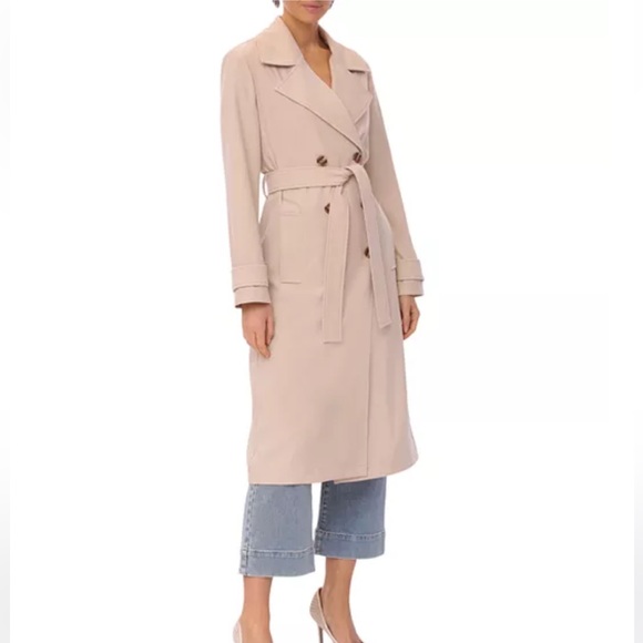 New Beware Bagatelle Collection Beige Tan Natural Trench Coat - Picture 8 of 17